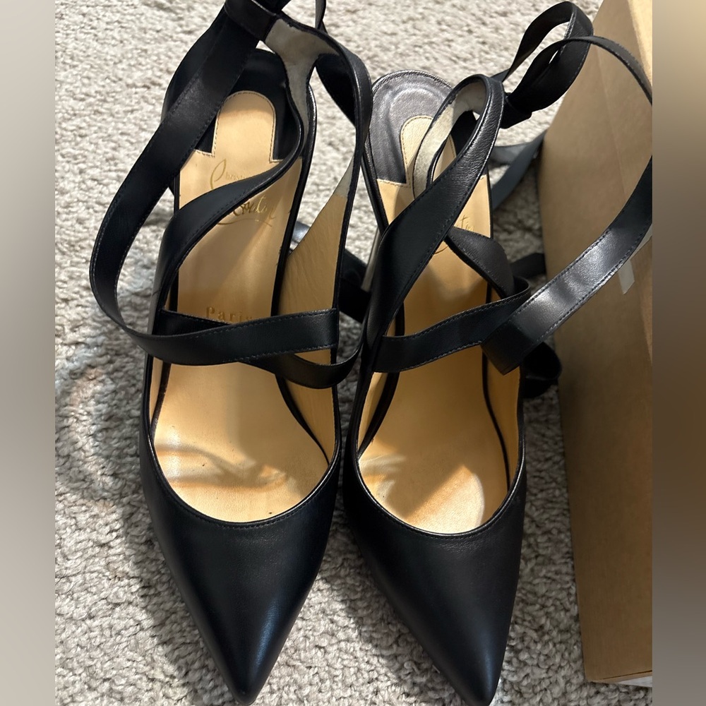 Christian Louboutin Black Strappy Heels